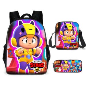 Brawl Stars Neko Bea Printed Backpack Set