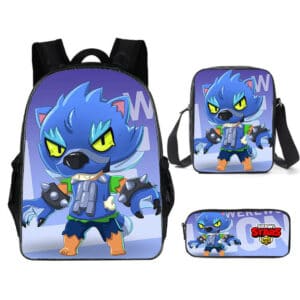 Brawl Stars Werewolf Leon Backpacks 3ps Set For Students