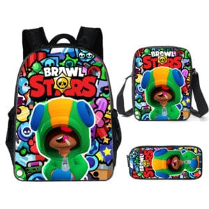 Printed Leon Brawl Stars Backpack Set