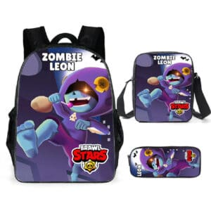 Printed Zombie Leon Brawl Stars Backpack Set