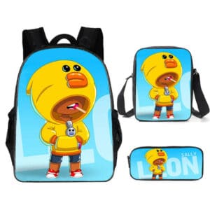 3pcs/set Brawl Stars Backpack Set: Sally Leon