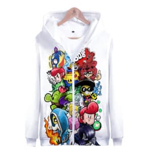 Brawl Stars Zipper-up Hoodie All Character