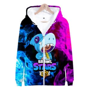 Zipper-up Hoodie Brawl Stars Leon Shark Sweatshirt
