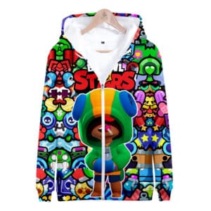 Default Leon Brawl Stars Zipper-up Hoodie Sweatshirt