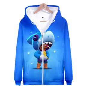 Brawl Stars Shark Leon Zipper-up Hoodie Sweatshirt