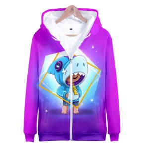 Brawl Stars Leon Shark Zipper Hoodie Sweatshirt