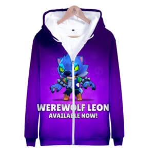 Zipper-up Hoodie Brawl Stars Werowolf Leon Sweatshirt