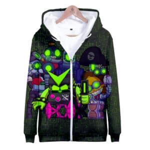 Virus 8-bit Brawl Stars Zipper-up Hoodie Sweatshirt