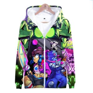 Brawl Stars Zipper-up Sweatshirt Tara Bibi 8-Bit