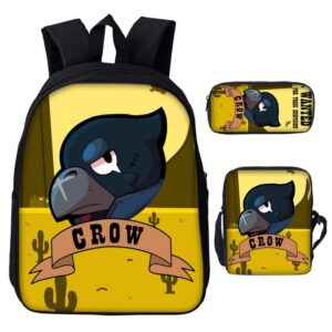 3 in 1 Brawl Stars Backpacks Set: Crow