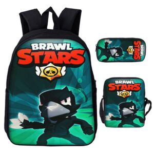 3 in 1 Brawl Stars Crow Backpacks Set