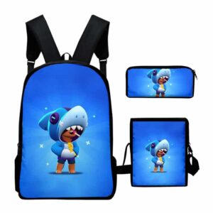 Shark Leon Brawl Stars Backpacks Set