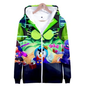 Brawl Stars Zipper-up Hoodie Sweatshirt Mr.P Bibi