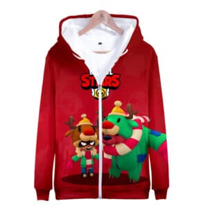 Brawl Stars Zipper-up Sweatshirt Red Nose Nita