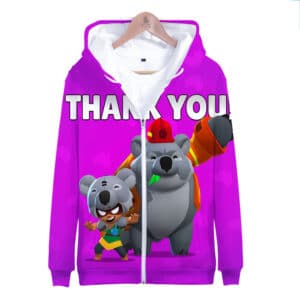 Thank You Koala Nita Brawl Stars Zipper-up Sweatshirt