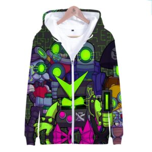 Brawl Stars Tick Virus 8-bit Zipper-up Sweatshirt