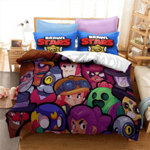 Brawl-Stars-Bedding-Set-Anime-Duvet-Cover-Quilt-Cover-Pillowcase-Double-Size-Kids-Bedroom