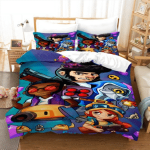 Brawl-Stars-Bedding-Set-Anime-Duvet-Cover-Quilt-Cover-Pillowcase-Double-Size-Kids-Bedroom