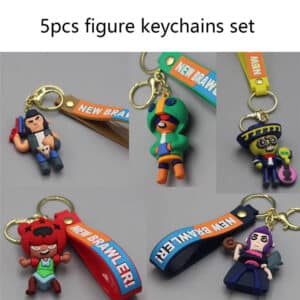 5pcs Brawl Stars Figures Keychain Set