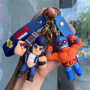 2pcs Brawl Stars Figures Keychain: El Primo & Bull