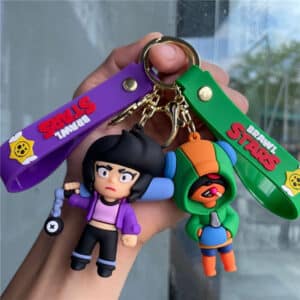 2pcs Brawl Stars Figures Keychain: Leon & Bibi